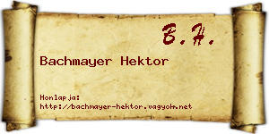 Bachmayer Hektor névjegykártya
